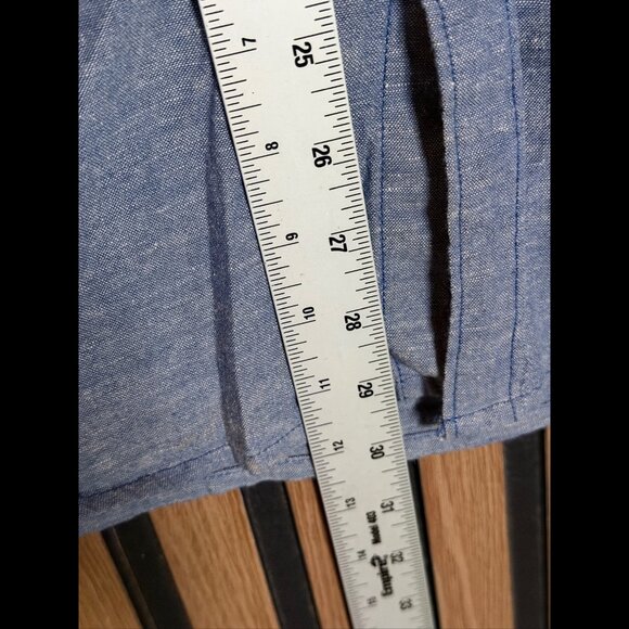 G Star Raw Western Shirt Large Mens Blue Long Sleeve Collared Button Snap Linen - Picture 4 of 7